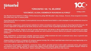 TÜRKONFED: Milli Mücadele'nin 100. Yılı Basın Açıklaması - 19 Mayıs 2019