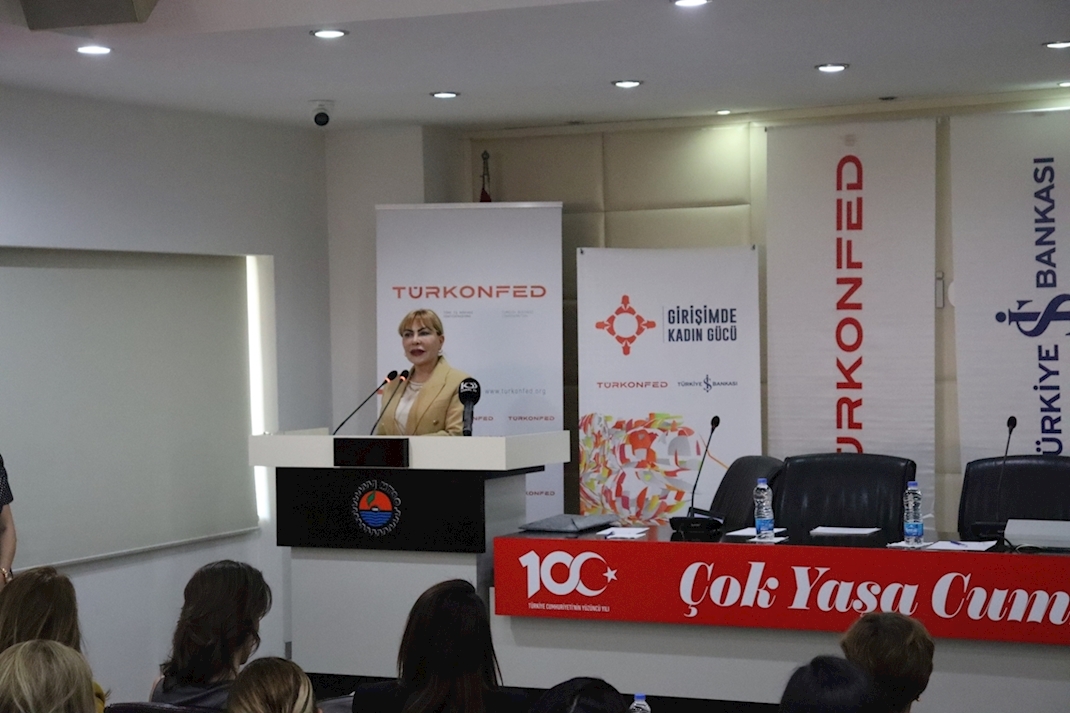 TÜRKONFED Yönetim Kurulu Başkan Yardımcısı Prof. Dr. Yasemin Açık Girişimde Kadın Gücü Mersin Etkinliği Konuşma Metni