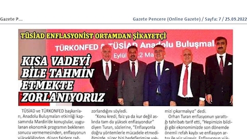 TÜRKONFED-TÜSİAD Anadolu Buluşmaları 24 Eylül 2022 / Mardin