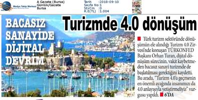 Türk Turizminde Dönüşüm: Turizm 4.0 Zirvesi Medya Yansımaları / 4 Eylül 2018
