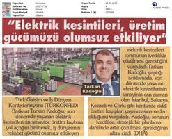 TÜRKONFED-Elektrik Kesintileri Basın Açıklaması Medya Yansımaları-5 Ocak 2017