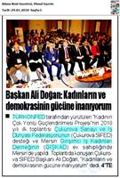 TÜRKONFED İDK - GİŞKAD Kadının Çok Yönlü Güçlendirilmesi Projesi Mersin Toplantısı Basın Yansımaları / 25 Ocak 2018  