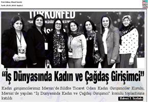 TÜRKONFED İDK - GİŞKAD Kadının Çok Yönlü Güçlendirilmesi Projesi Mersin Toplantısı Basın Yansımaları / 25 Ocak 2018  