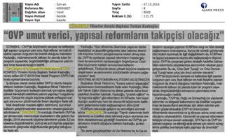 TÜRKONFED OVP Basın Açıklaması Medya Yansımaları-7 Ekim 2016