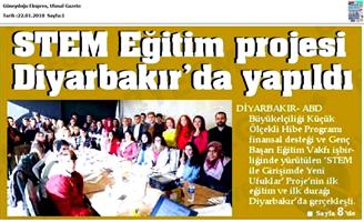 TÜRKONFED STEM Eğitimini Anadolu'ya Yayıyor Medya Yansımaları - 22 Ocak 2018 / Diyarbakır