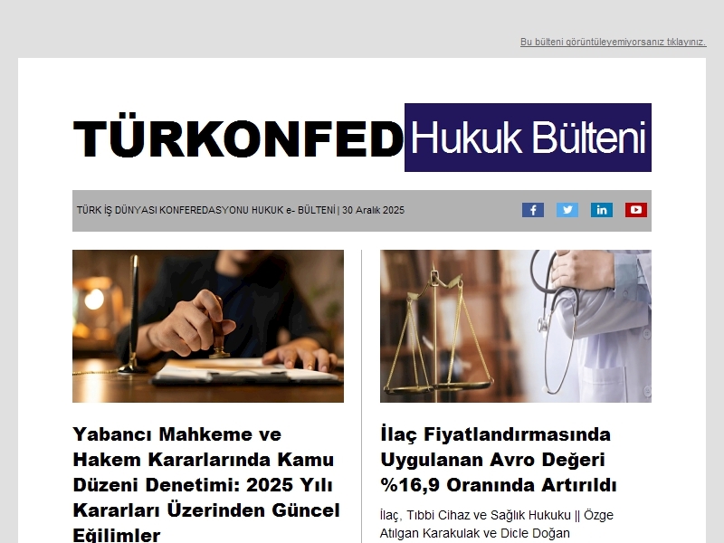 Hukuk Bülteni Aralık 2025