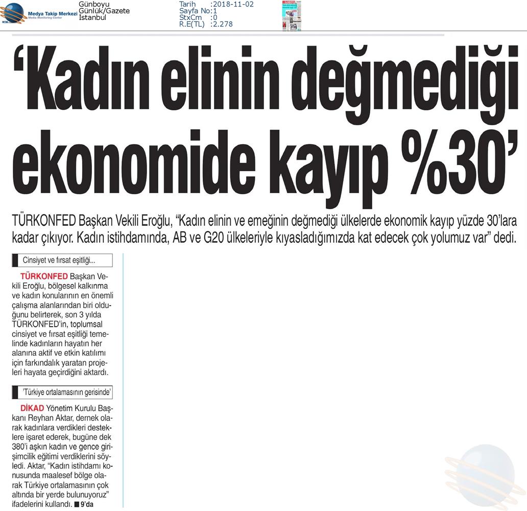 1 DİKAD Ekonomi Ve Kadin Zirvesi Medya Yansimalari 1 Kasim 2018 Diyarbakir - 9