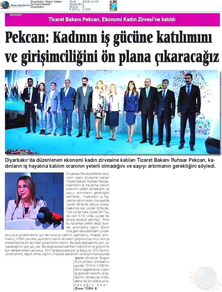 1 DİKAD Ekonomi Ve Kadin Zirvesi Medya Yansimalari 1 Kasim 2018 Diyarbakir - 16
