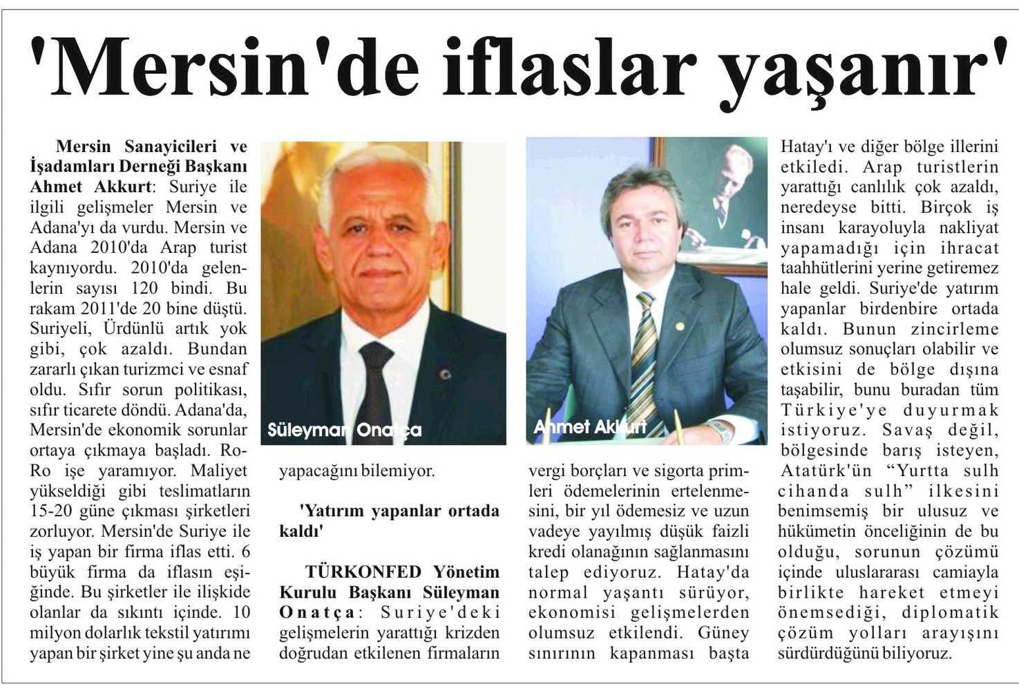 2012 Kasim Suriye Meselesi Uzerine Turkonfedin Yorumu - 1