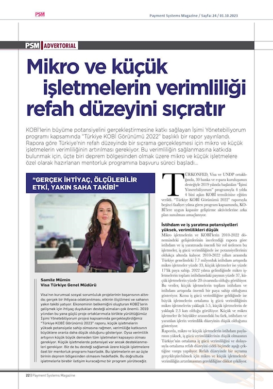 2022 Türkiye KOBİ Görünümü Raporu 2 Ekim 2023 - 3