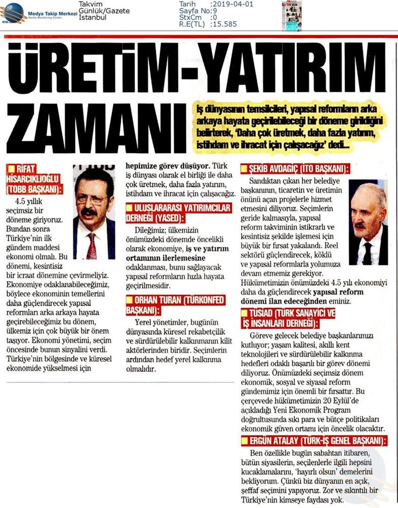 31 Mart Yerel Yönetim Basin Aciklamasi Medya Yansimalari 31 Mart 2019 - 18