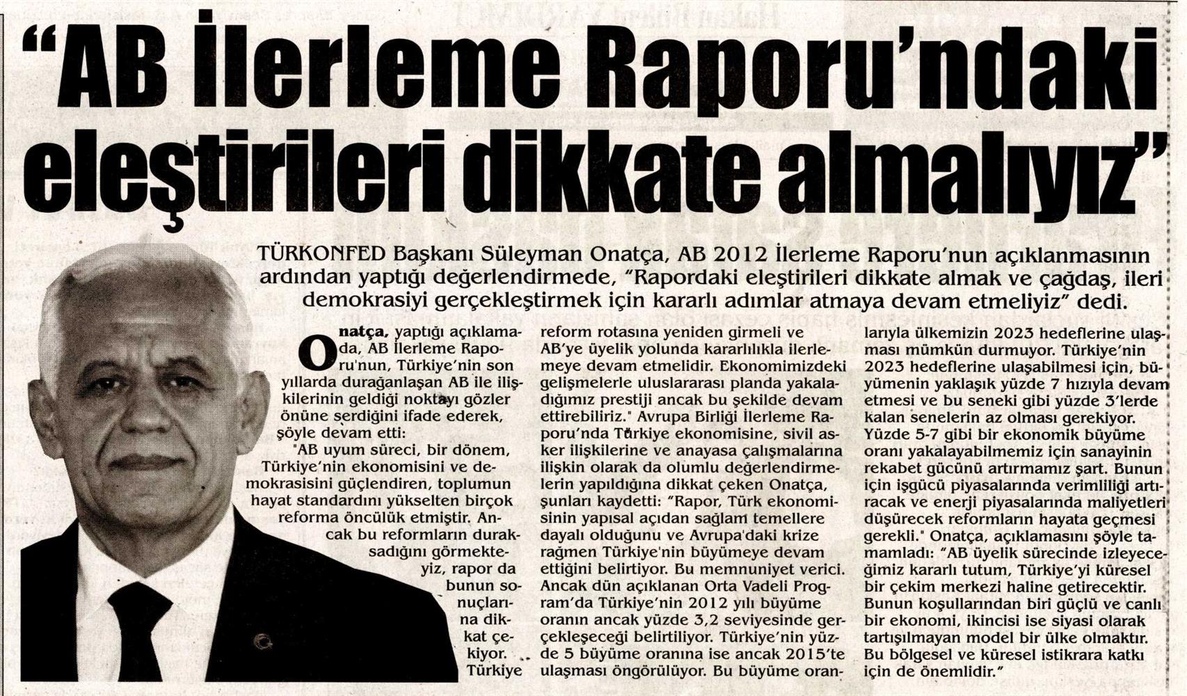 AB 2012 Ilerleme Raporu Uzerine - 2