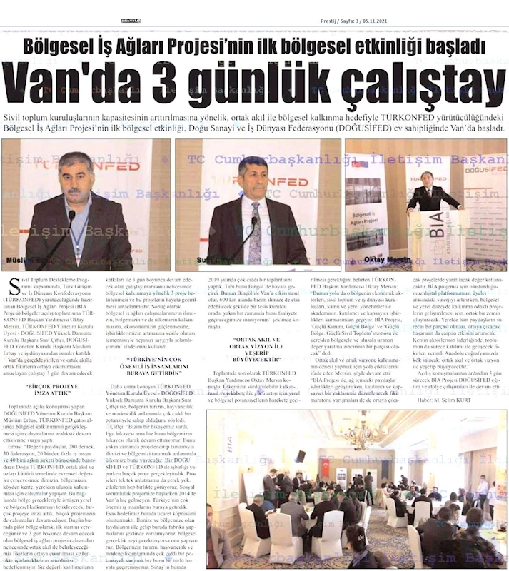 Bolgesel Is Aglari Buluşmalari Basin Yansimalari 4 5 6 Kasim 2021 Van - 6