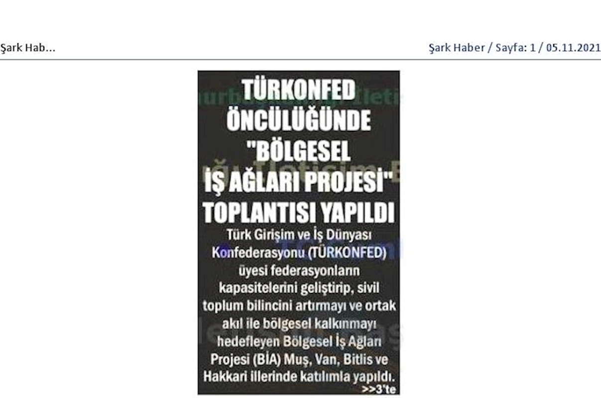 Bolgesel Is Aglari Buluşmalari Basin Yansimalari 4 5 6 Kasim 2021 Van - 9