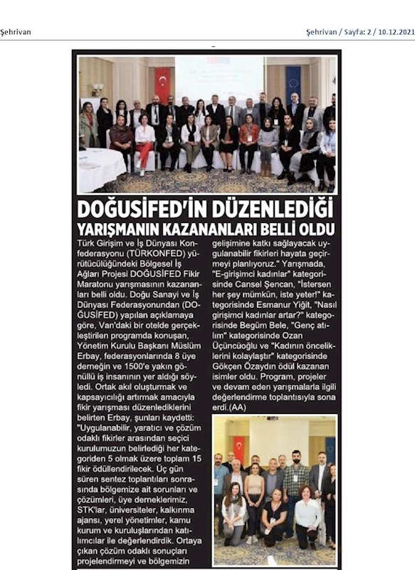 Bolgesel Is Aglari Buluşmalari Basin Yansimalari 4 5 6 Kasim 2021 Van - 16