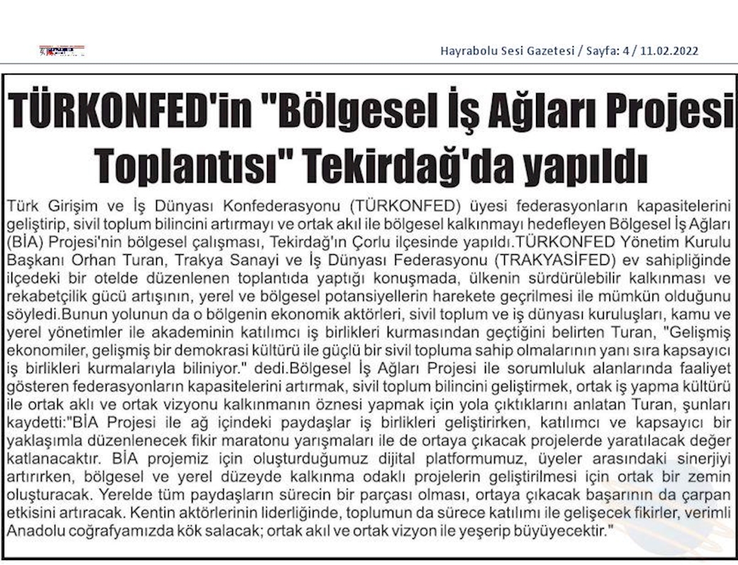 Bolgesel Is Aglari Projesi 10 Subat 2022 Tekirdag - 4