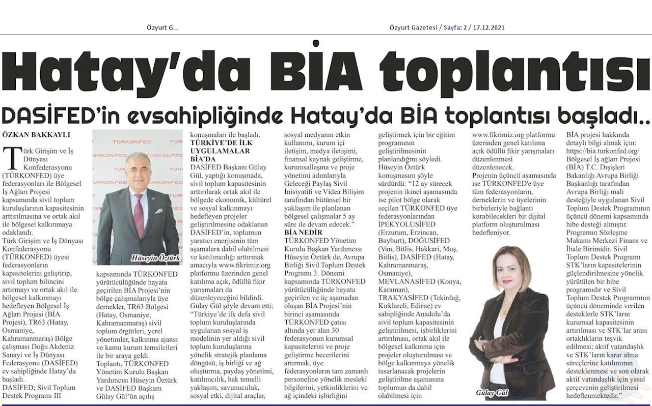 Bolgesel Is Aglari Projesi Hatay 16 Aralik 2021 - 1
