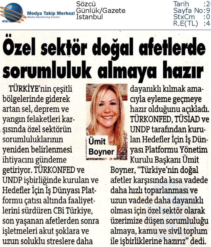 Boyner Ozel Sektor Dogal Afetlerde Sorumluluk Almaya Ve İşbirliğine Hazir Basin Yansimalari 23 Agustos 2019 - 1