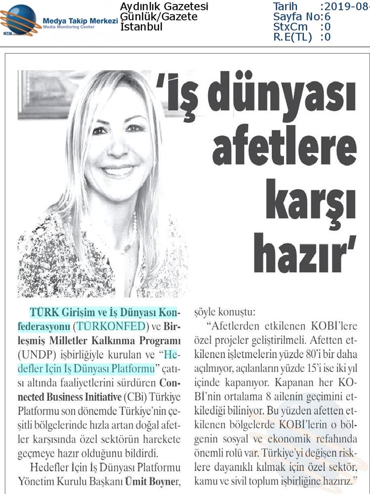 Boyner Ozel Sektor Dogal Afetlerde Sorumluluk Almaya Ve İşbirliğine Hazir Basin Yansimalari 23 Agustos 2019 - 6