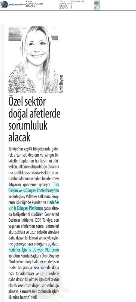Boyner Ozel Sektor Dogal Afetlerde Sorumluluk Almaya Ve İşbirliğine Hazir Basin Yansimalari 23 Agustos 2019 - 9