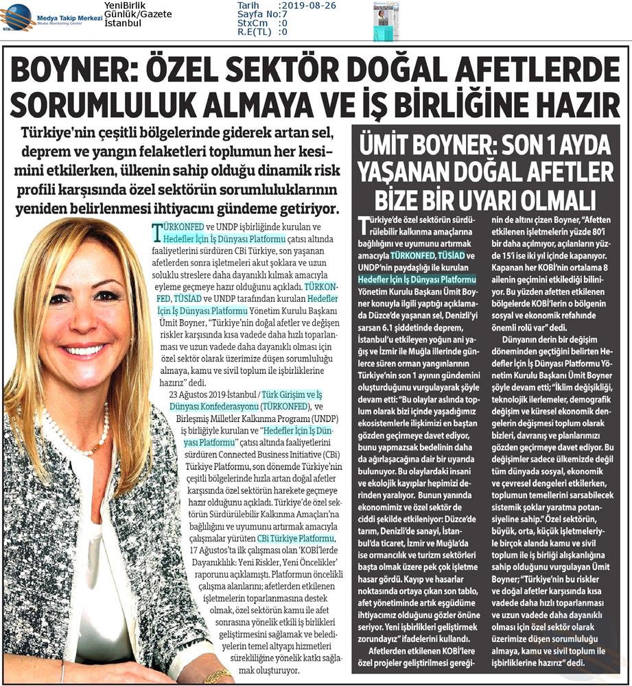 Boyner Ozel Sektor Dogal Afetlerde Sorumluluk Almaya Ve İşbirliğine Hazir Basin Yansimalari 23 Agustos 2019 - 16