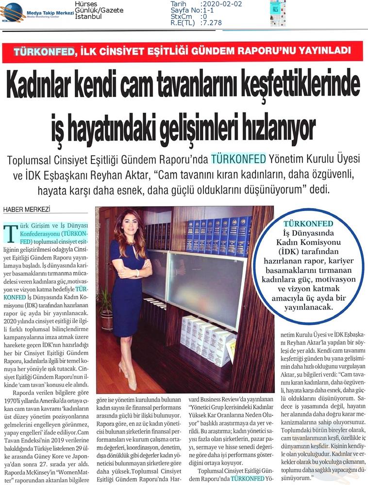 Cinsiyet Esitligi Gundem Raporu Cam Tavan Medya Yansimalari 30 Ocak 2020 - 16