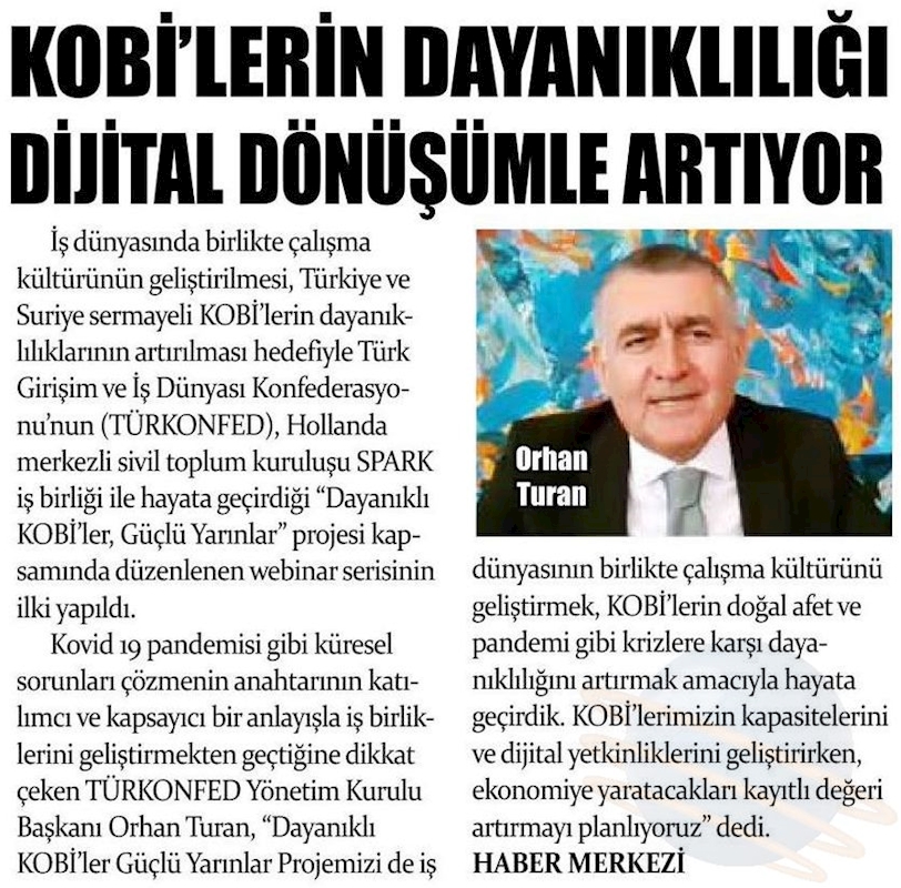 Dayanikli KOBİ'ler Guclu Yarinlar Buluşmalari Basin Yansimalari 3 Mart 2021 - 4