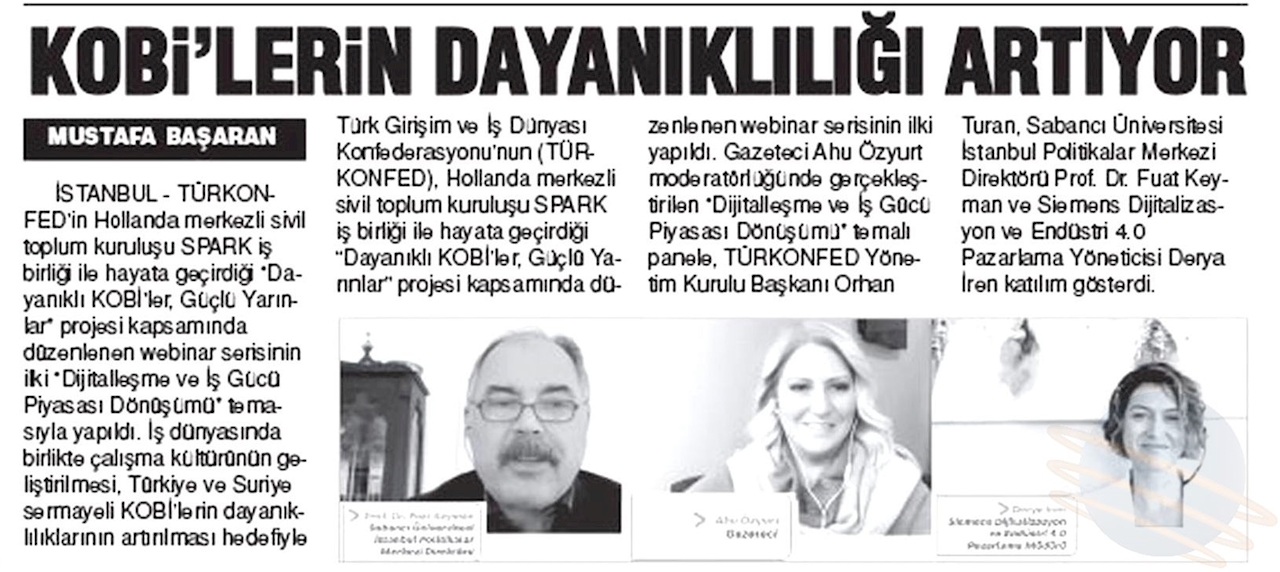 Dayanikli KOBİ'ler Guclu Yarinlar Buluşmalari Basin Yansimalari 3 Mart 2021 - 6