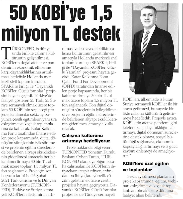 Dayanikli KOBİ'ler Guclu Yarinlar Projesi Basin Yansimalari 14 Subat 2021 - 3