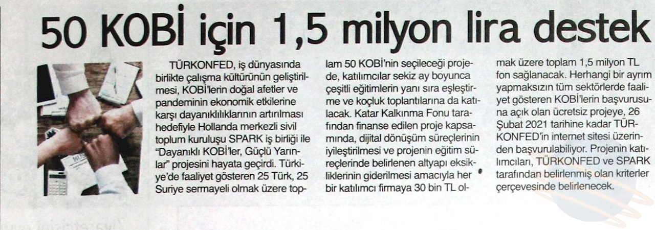 Dayanikli KOBİ'ler Guclu Yarinlar Projesi Basin Yansimalari 14 Subat 2021 - 4