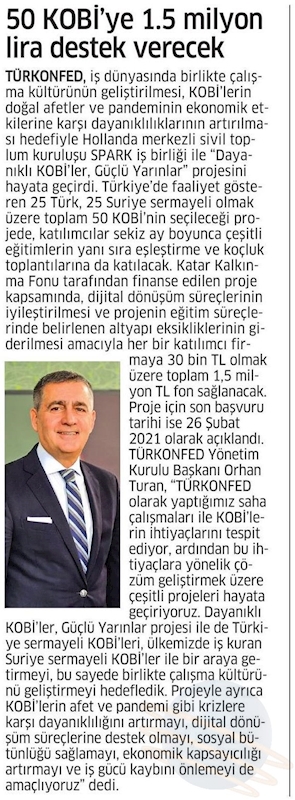Dayanikli KOBİ'ler Guclu Yarinlar Projesi Basin Yansimalari 14 Subat 2021 - 6