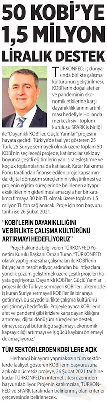 Dayanikli KOBİ'ler Guclu Yarinlar Projesi Basin Yansimalari 14 Subat 2021 - 8