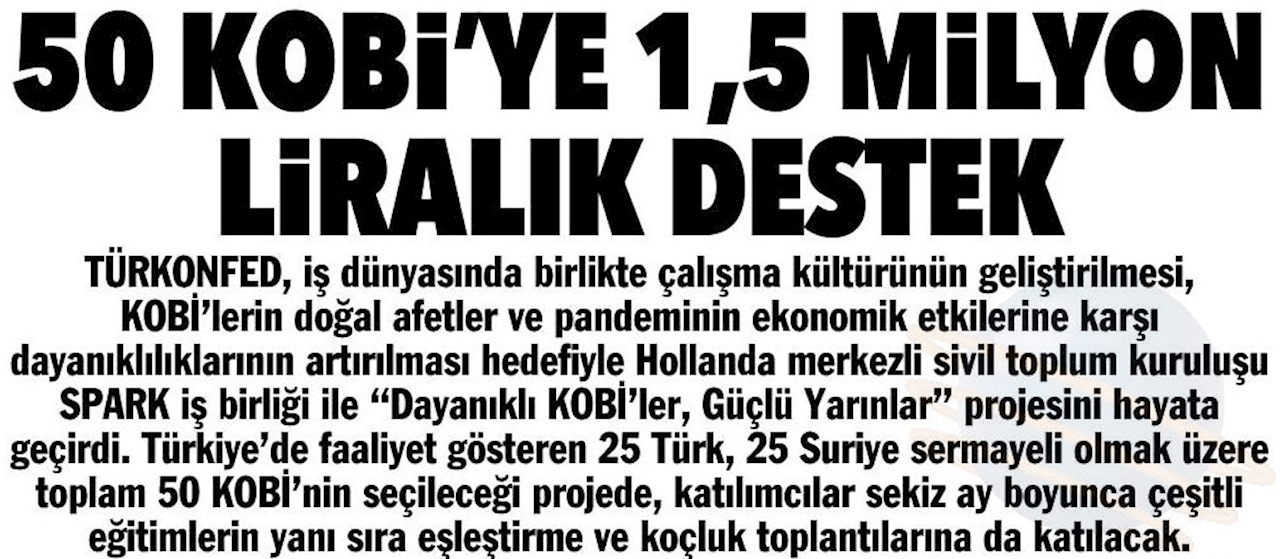 Dayanikli KOBİ'ler Guclu Yarinlar Projesi Basin Yansimalari 14 Subat 2021 - 12