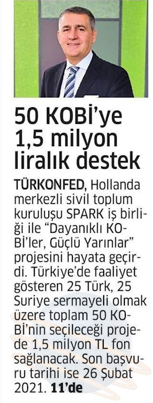 Dayanikli KOBİ'ler Guclu Yarinlar Projesi Basin Yansimalari 14 Subat 2021 - 17