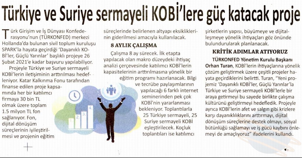 Dayanikli KOBİ'ler Guclu Yarinlar Projesi Basin Yansimalari 14 Subat 2021 - 19