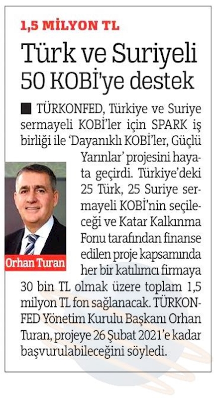 Dayanikli KOBİ'ler Guclu Yarinlar Projesi Basin Yansimalari 14 Subat 2021 - 21