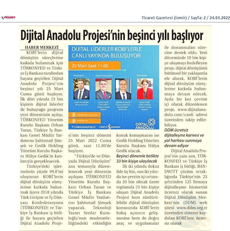 Dijital Anadolu Canli Yayinlari 2022 - 2