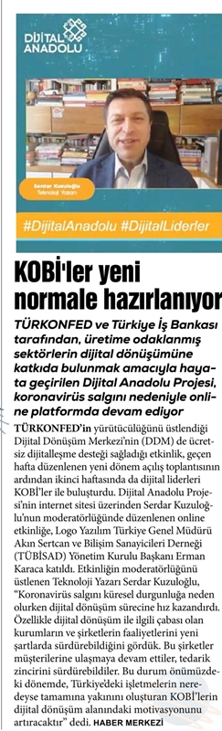 Dijital Anadolu Canli Yayinlari Basin Yansimalari 2020 - 2