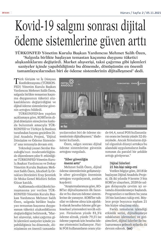 Dijital Anadolu Canli Yayinlari Basin Yansimalari 2021 - 28