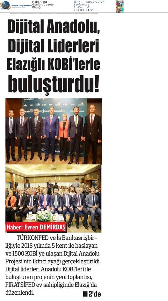 Dijital Anadolu Medya Yansimalari 27 Eylul 2019 Elazig - 2