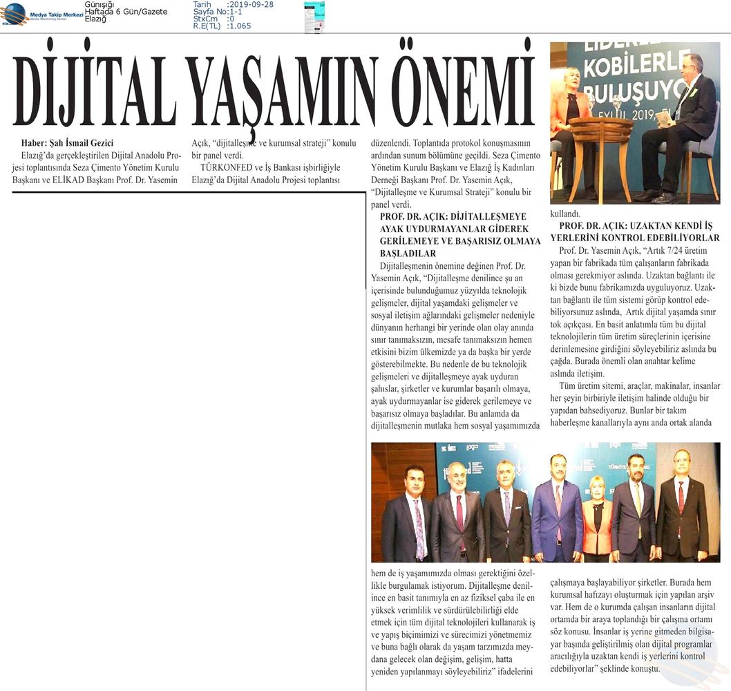 Dijital Anadolu Medya Yansimalari 27 Eylul 2019 Elazig - 7