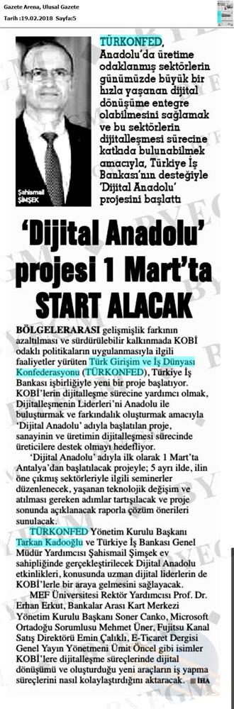 Dijital Anadolu Medya Yansimalari 19 Subat 2018 - 5