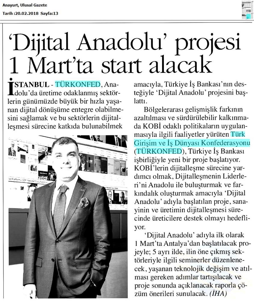 Dijital Anadolu Medya Yansimalari 19 Subat 2018 - 10