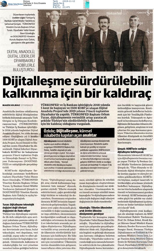 Dijital Anadolu Toplantısı Medya Yansimalari 12 Kasim Diyarbakir - 1
