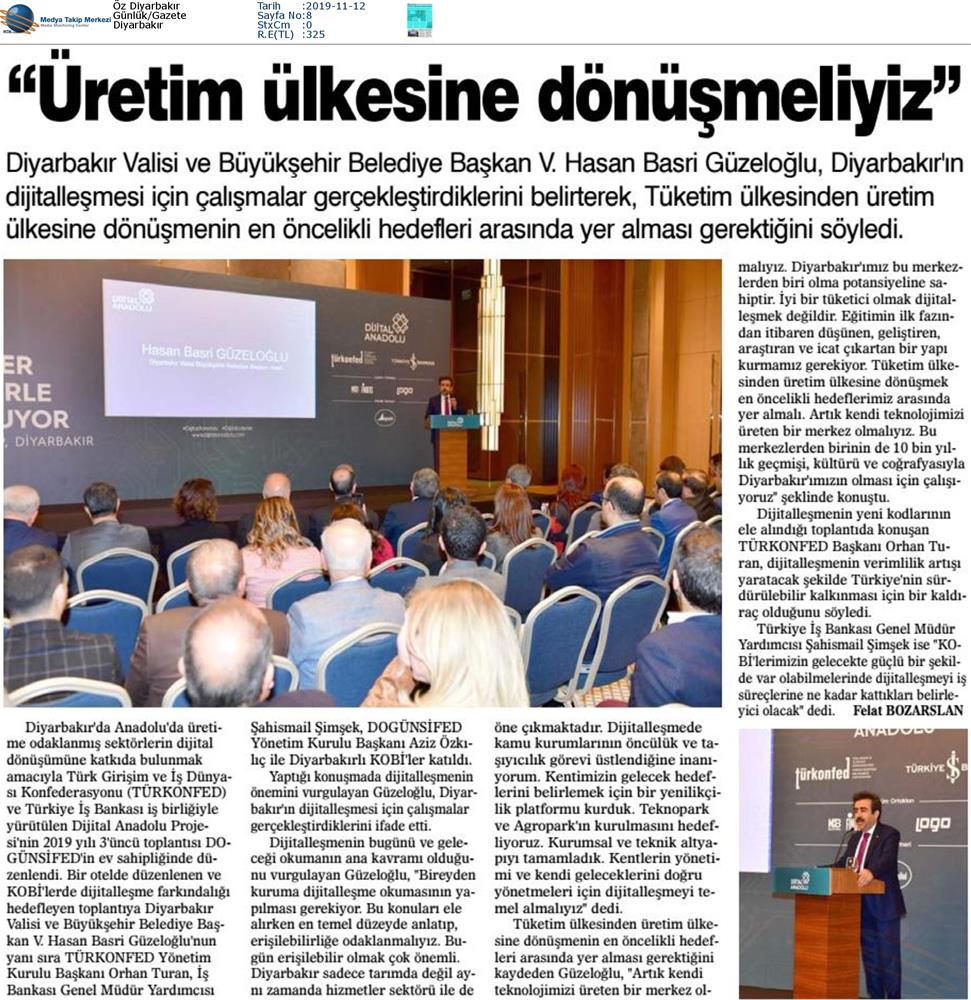 Dijital Anadolu Toplantısı Medya Yansimalari 12 Kasim Diyarbakir - 4