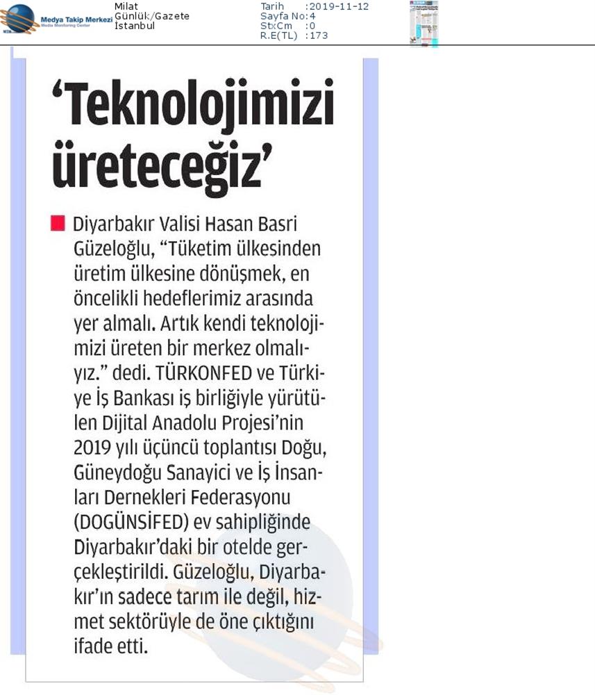 Dijital Anadolu Toplantısı Medya Yansimalari 12 Kasim Diyarbakir - 5