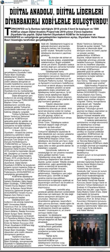 Dijital Anadolu Toplantısı Medya Yansimalari 12 Kasim Diyarbakir - 9