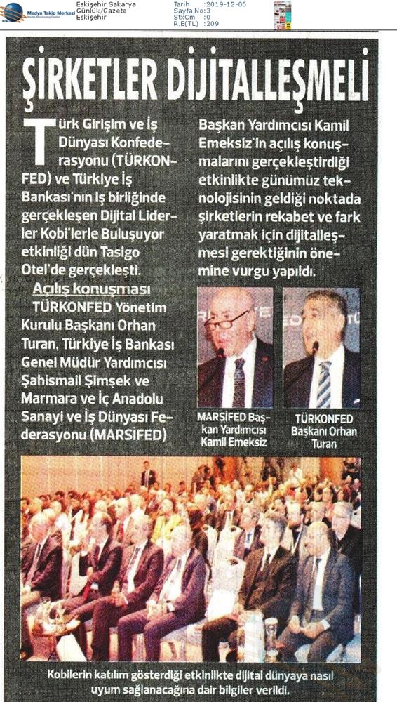 Dijital Anadolu Toplantısı Medya Yansimalari 5 Aralik 2019 Eskisehir - 9