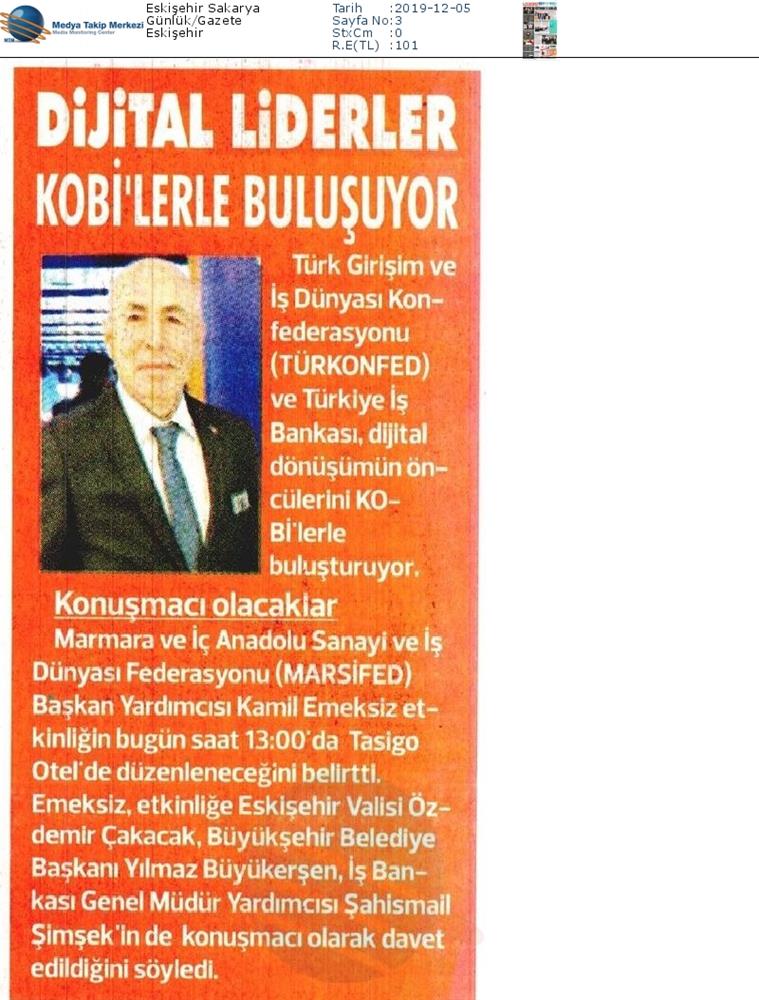 Dijital Anadolu Toplantısı Medya Yansimalari 5 Aralik 2019 Eskisehir - 11