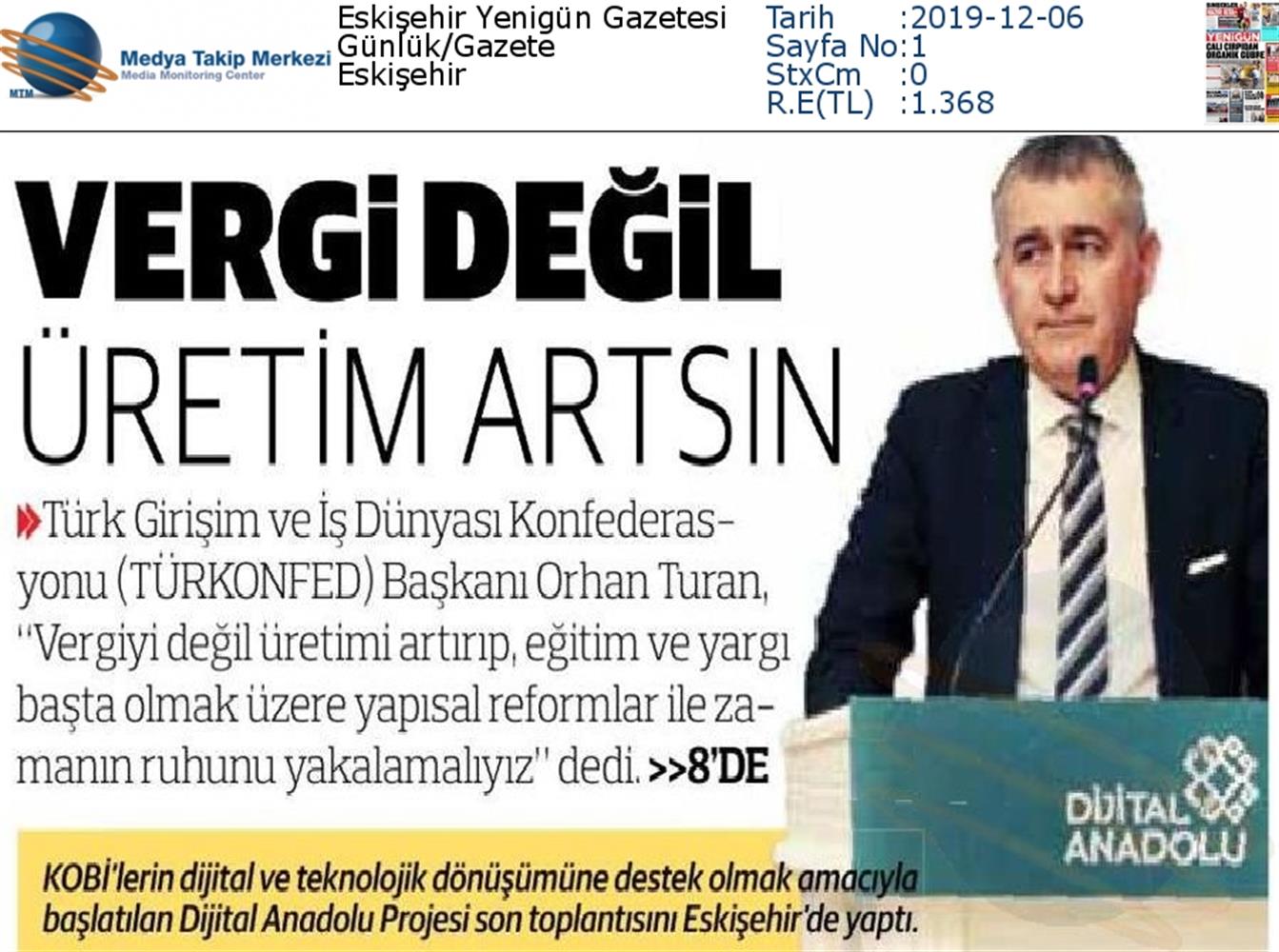 Dijital Anadolu Toplantısı Medya Yansimalari 5 Aralik 2019 Eskisehir - 13